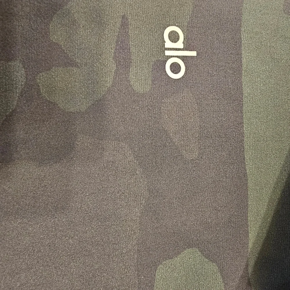 Alo Yoga High Waist Vapor Camo Leggings Dark Green Black Camouflage Large